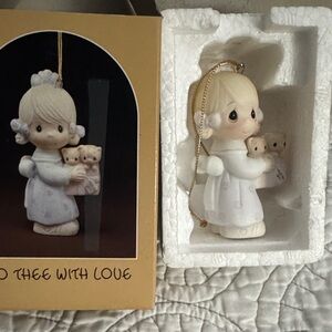 Precious Moments White Holiday Ornament with Bears